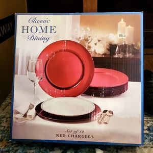 Classic Home Dining - Set of 12 Red Chargers